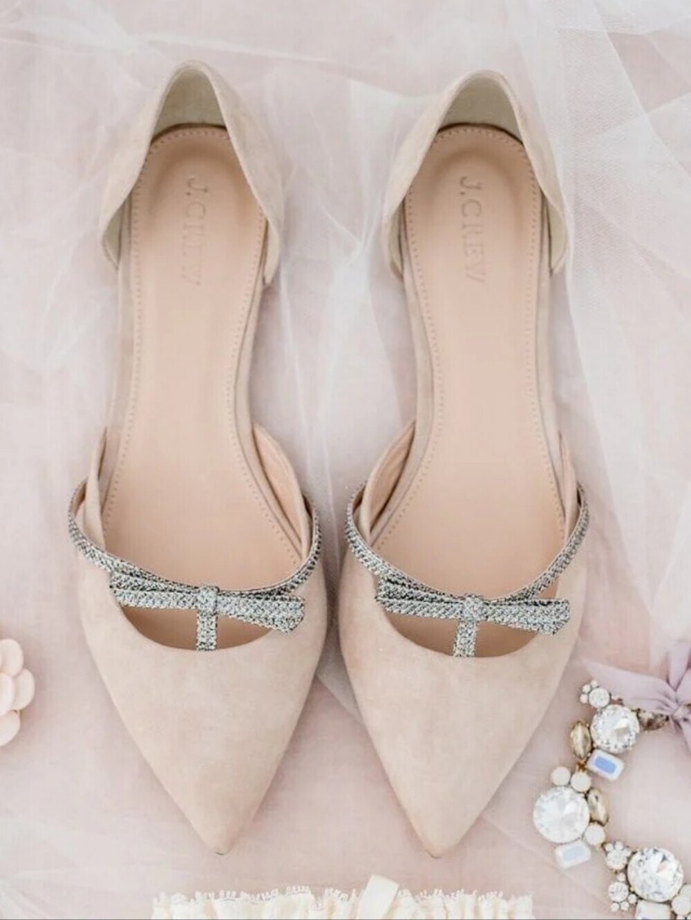 J.CREW | Sloan d'orsay flats pointed toe glitter bow sz 8.5